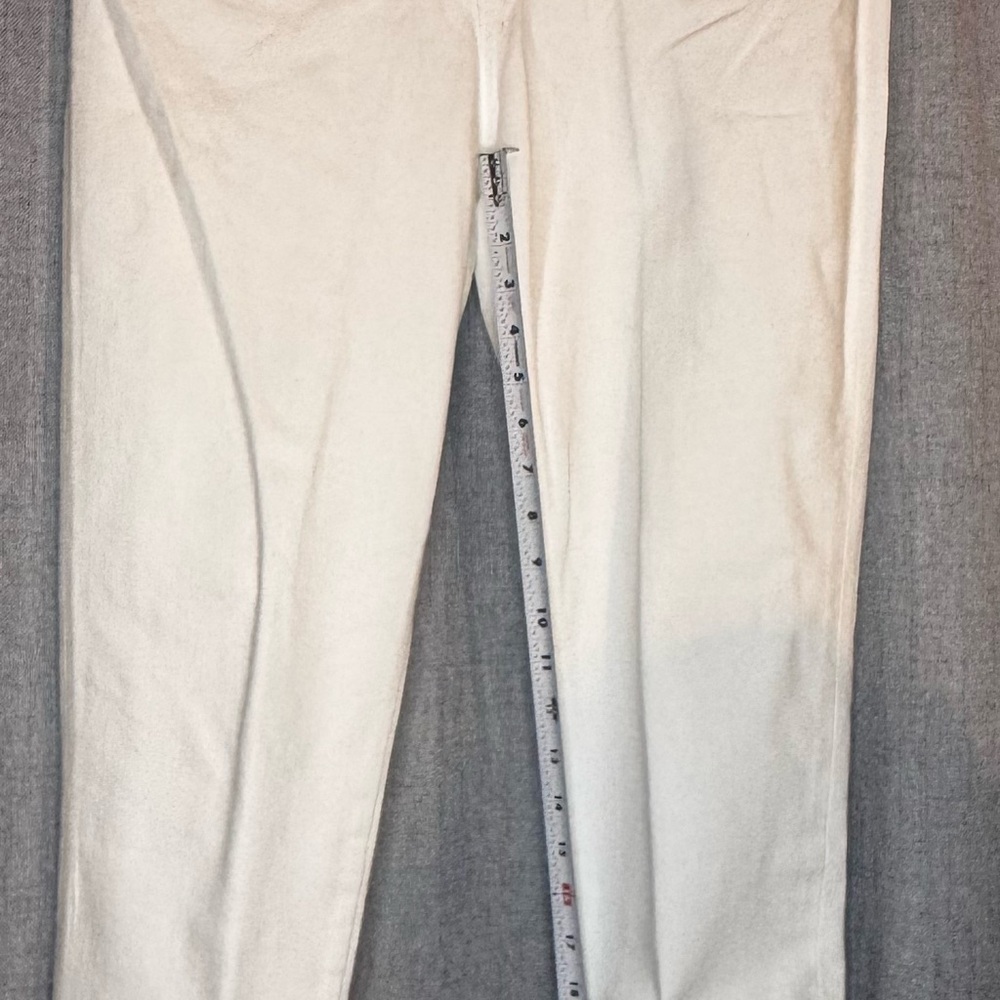 Chico's White Cropped Jeans with Beaded Fringe Hem - Picture 7 of 9